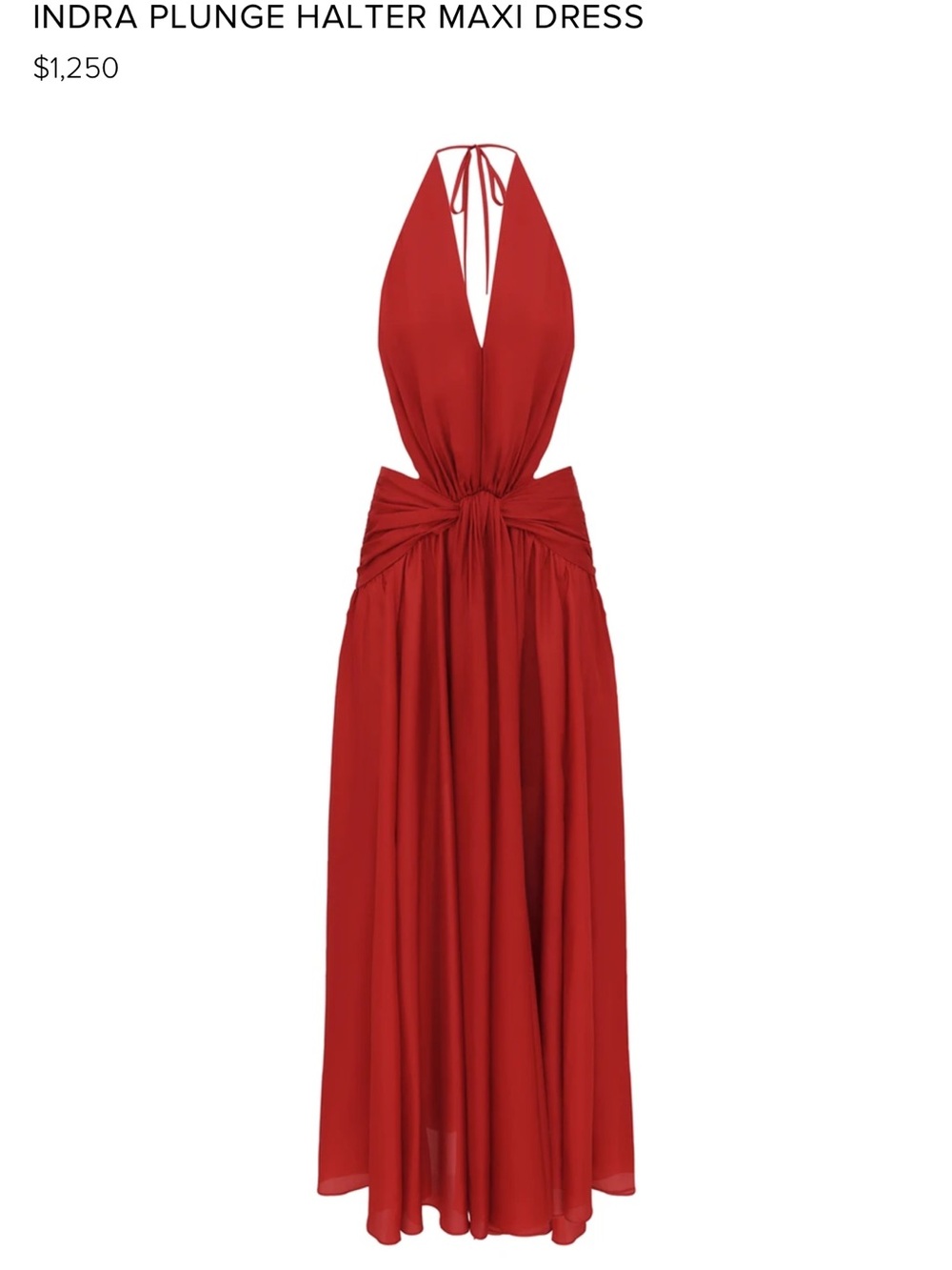 Zimmermann Red Plunge Halter Maxi Dress